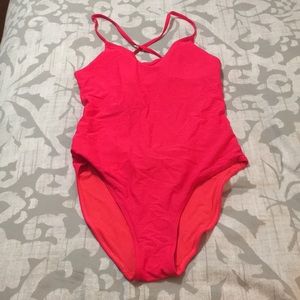 NWOT Aerie Hot Pink Tie-Back One Piece Swimsuit